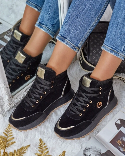 Royalfashion Melegített női tornacipő szőrmével Casill