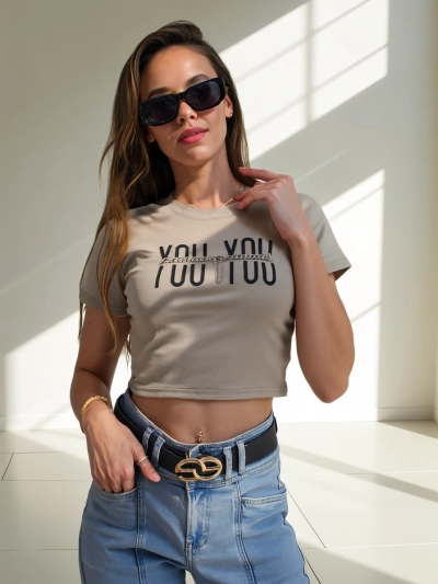 Royalfashion Nők Pamut Crop Top