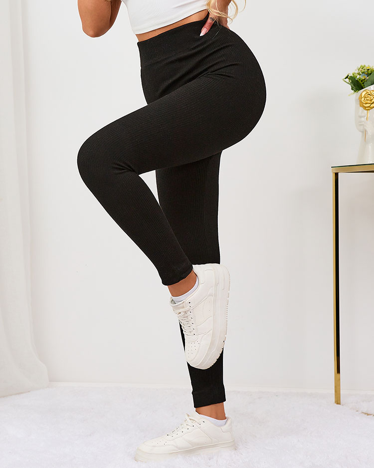Royalfashion Warmed fekete női leggings PLUS SIZE