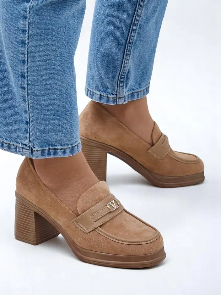 Royalfashion női blokksarkú loaferek Evelay