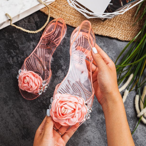OUTLET Rózsaszín átlátszó meliski díszítéssel Malia - Cipő
