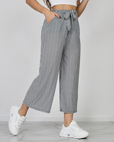 Royalfashion Női széles 7/8-as csíkos nadrág