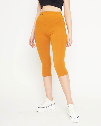 Mustár női 3/4 kerékpáros leggings - Ruházat