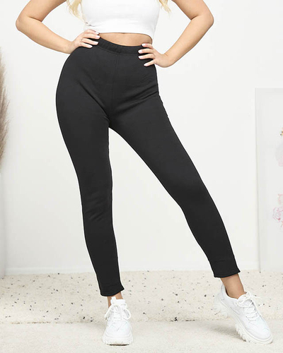 Fekete klasszikus női leggings szigeteléssel PLUSZ MÉRET - Ruházat