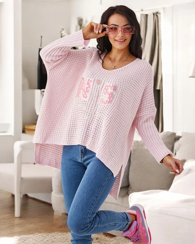 Royalfashion Női Akril Pulóver Mintákkal