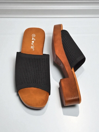 Royalfashion Női alacsony sarkú papucs Ribbed Grace