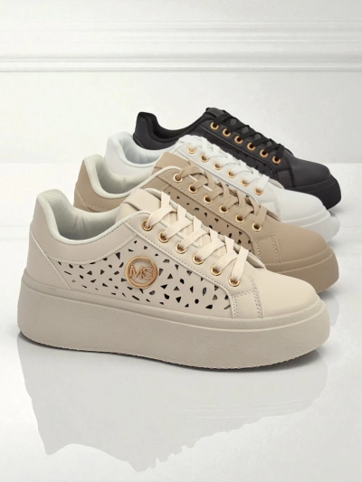Női Ecru platformos tornacipő Boreas Royalfashion öko bőr