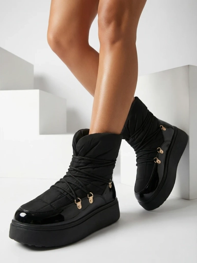 Royalfashion Női csúszós hócsizma fekete színben Dabenda