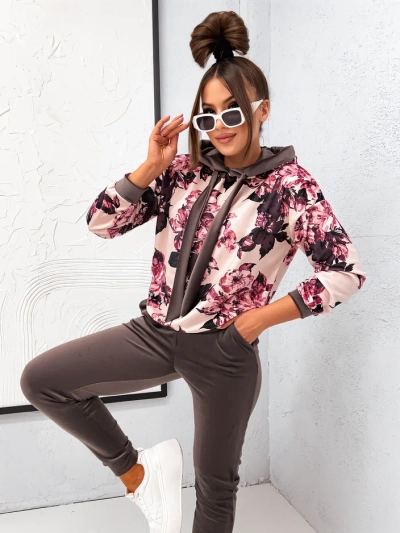 Royalfashion Női pamut készlet, amely a virágos velúra hasonlít