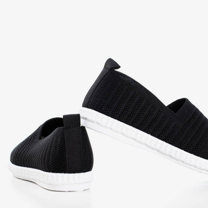 Czarne tenisówki slip-on damskie Rutare - Obuwie