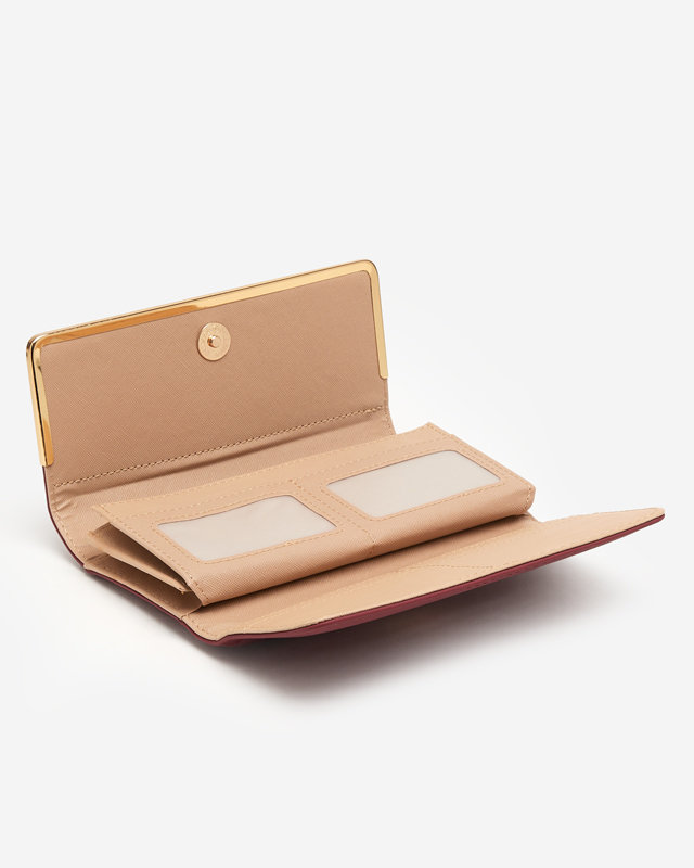 Nagy gesztenyebarna női pénztárca díszítéssel - Kiegészítők