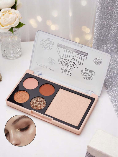 4 színű csillámos szemhéjpúder és highlighter paletta Ruby Glamour