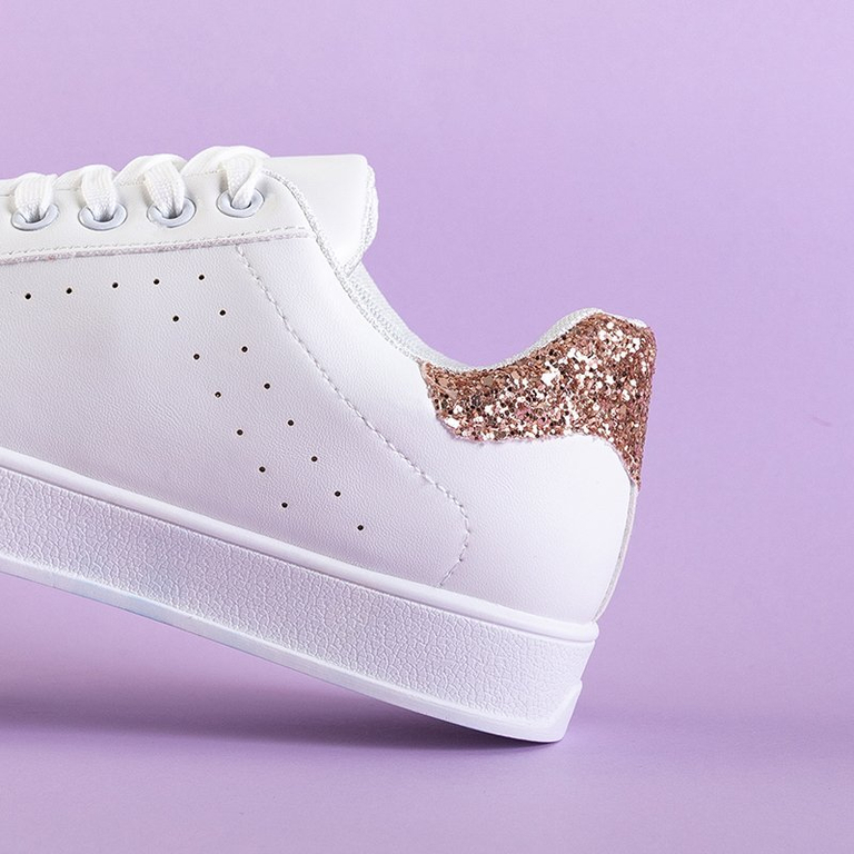 OUTLET Női fehér sportcipő rózsaszín betéttel Brasqe - Lábbeli