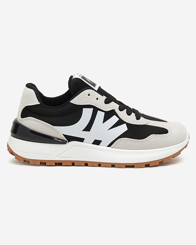 Női fekete tornacipő szürke Narisa betétekkel - Lábbeli