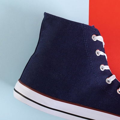 Sötétkék férfi magas sarkú cipő Huliwer - Lábbeli