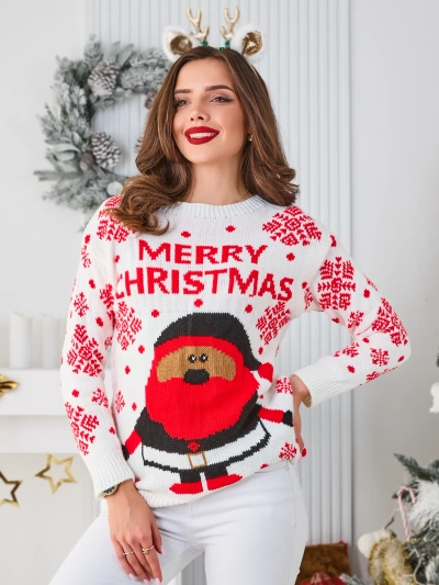 Royalfashion Női karácsonyi pulóver Mikulással