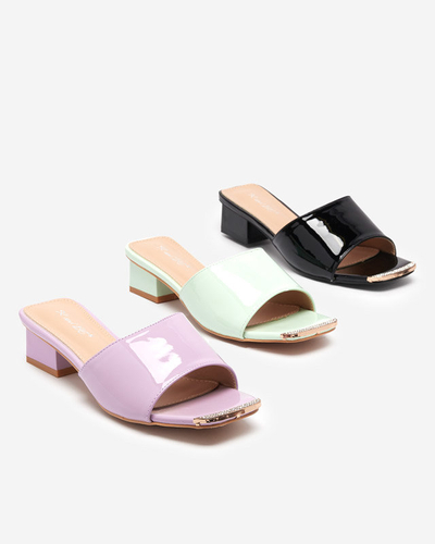 Lila lakkozott papucs alacsony sarkú Keripse - Lábbeli