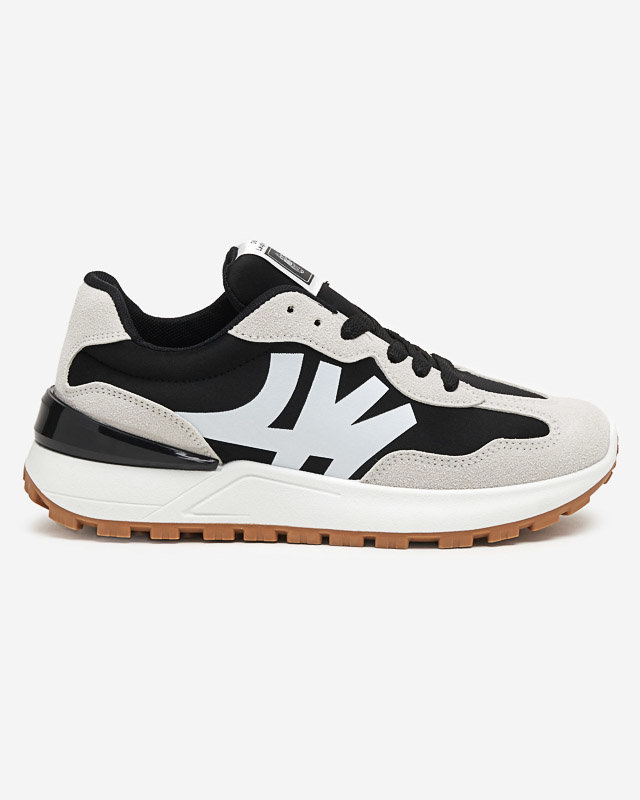 Női fekete tornacipő szürke Narisa betétekkel - Lábbeli