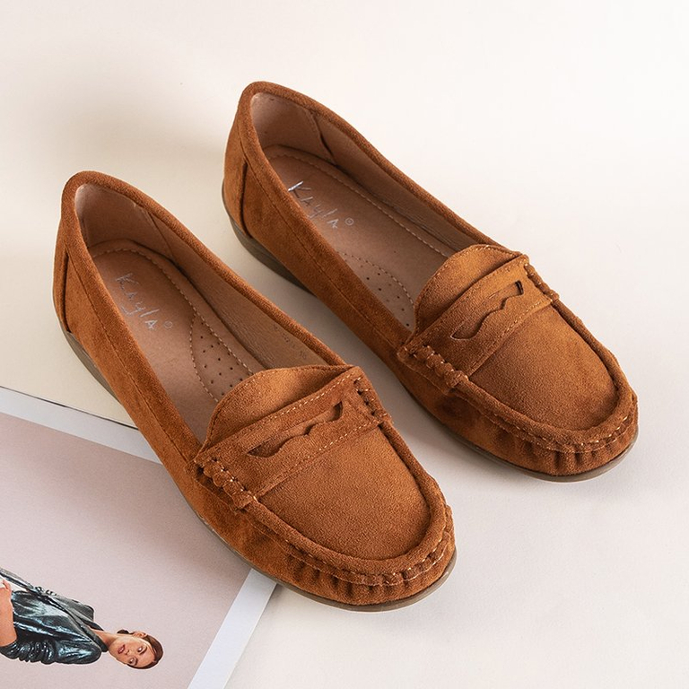 Női öko-velúr cipők teveszínben Monika - Lábbeli