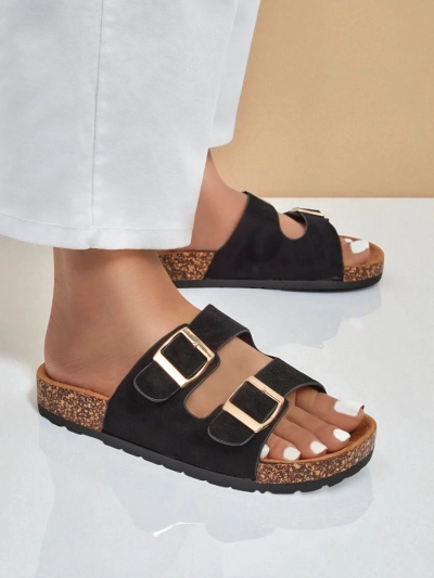 Letitia női fekete velúr papucs, lapos sarkú, olasz design