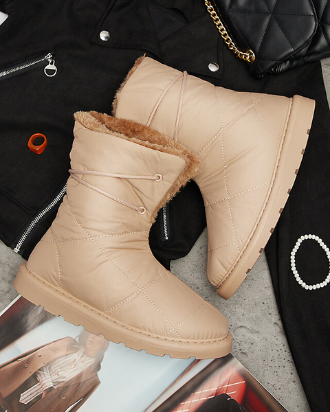 Világosbarna női cipő a'la hócsizma Amirfu- Lábbeli