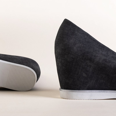 OUTLET Sötétszürke női ékek Kaqia - Cipők