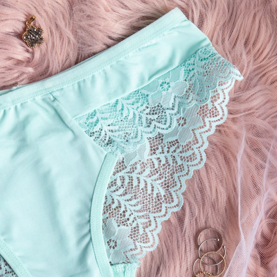 Női menta rövidnadrág csipkével - Fehérnemű