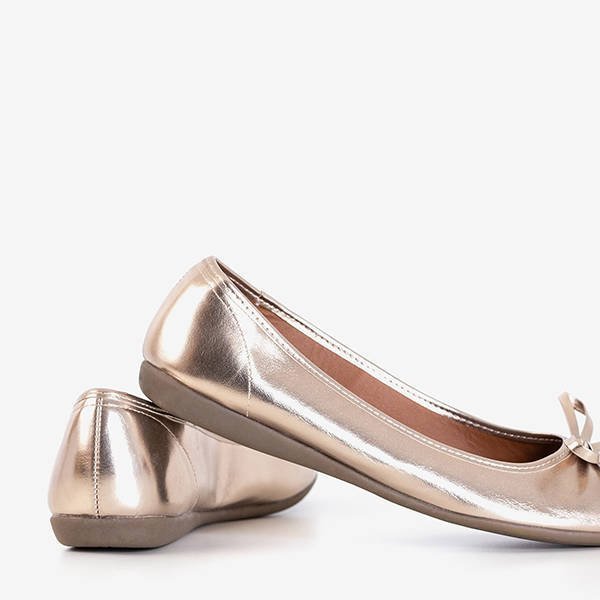 OUTLET Arany balerinák íjjal Olina - Cipő