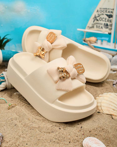 Royalfashion Női gumi flip-flop díszes masnival Nilm