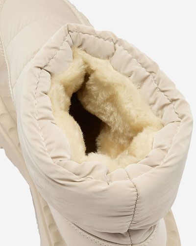 Royalfashion Női csúszós hócsizma krém színben Ireda