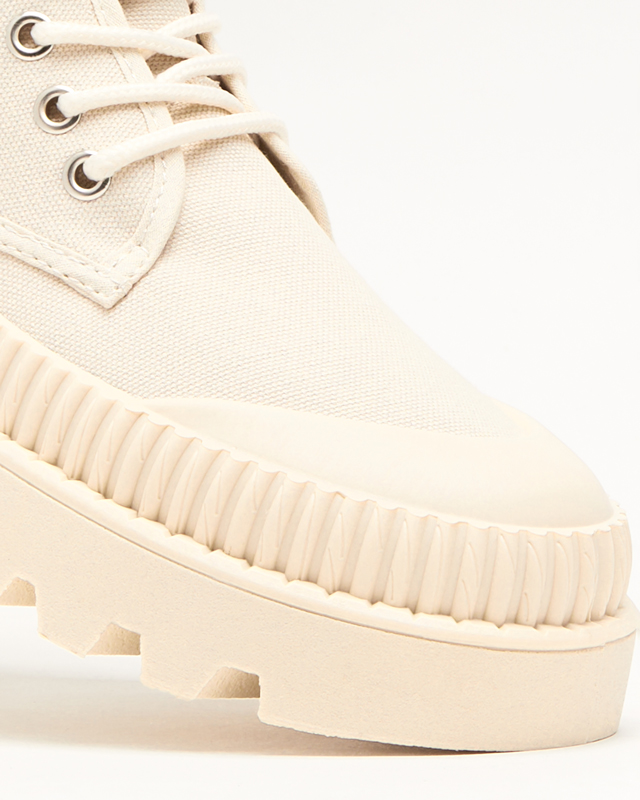 Krémszínű, lapos sarkú női csizma Roulle - Cipők