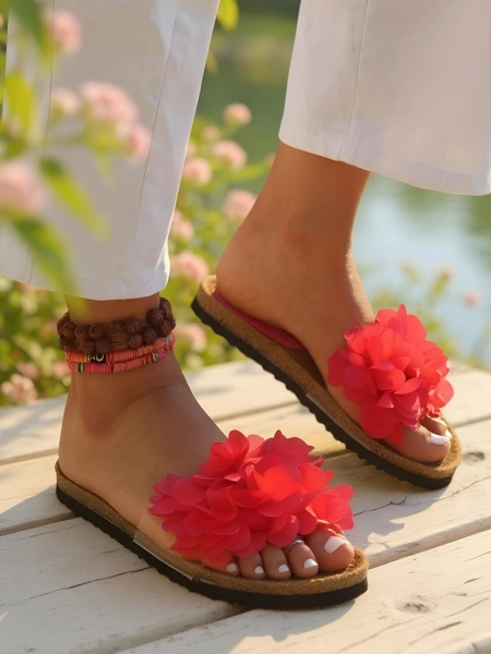 Royalfashion női papucs virágokkal Flora Soft