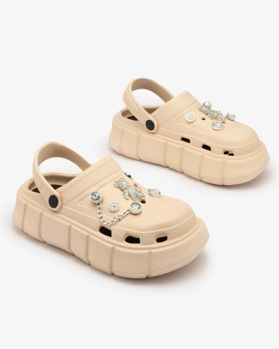 Royalfashion Bézs női gumi flip-flop Kooranza