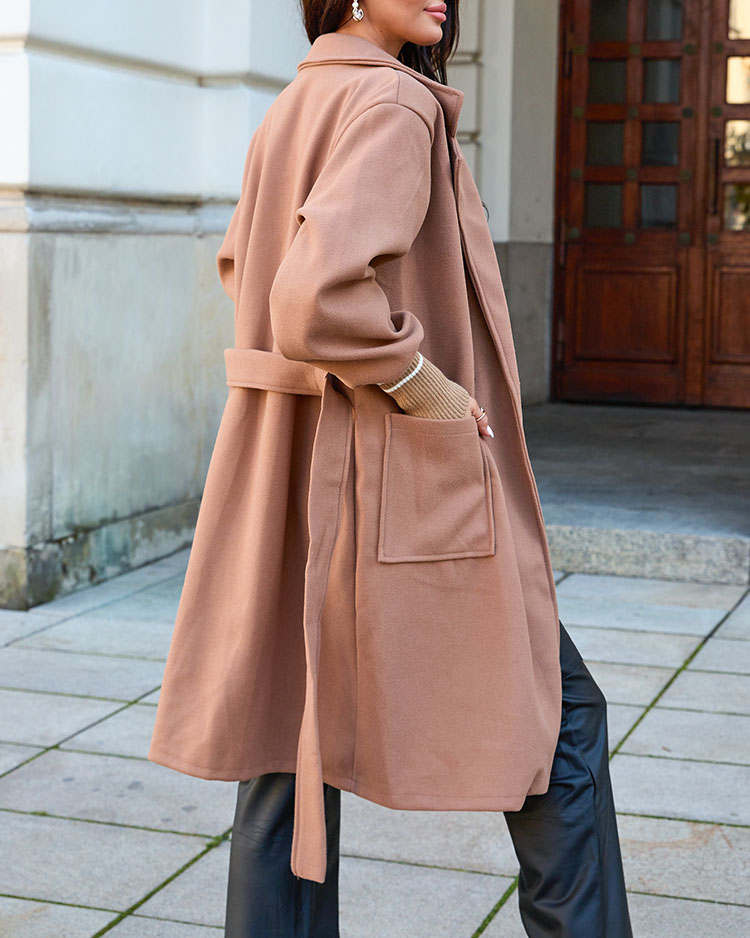 Royalfashion Női kabát camel színben