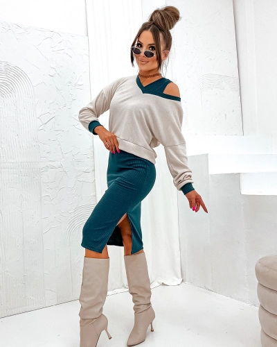 Royalfashion Sötétzöld női alkalmi szett