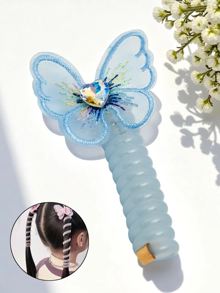 Royalfashion Hajgumi rugóval, pillangóval Spring Butterfly