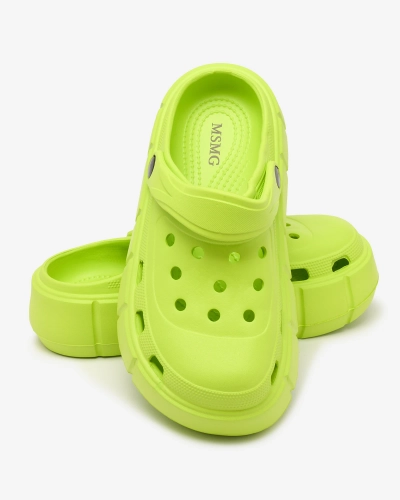 Royalfashion Neonzöld női flip-flop áttört szegéllyel Mightty