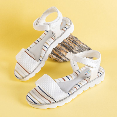 OUTLET Gyermek fehér Lusita lapos szandál - Lábbeli