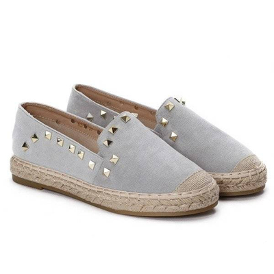 OUTLET Ezüstszürke espadrillák ökobőrből Normen - Cipők