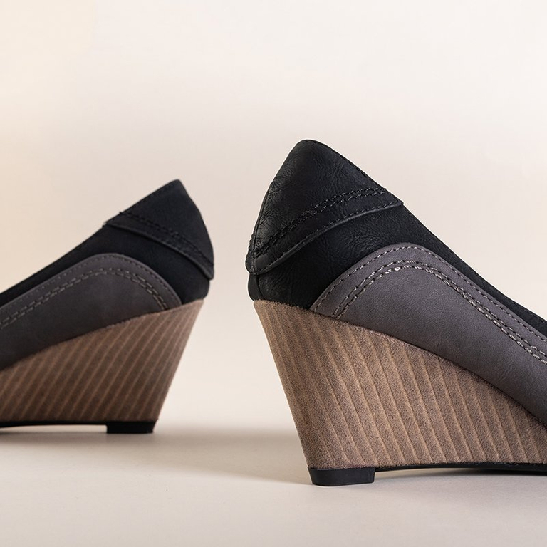 Fekete és szürke női ékszivattyúk Linnea - Cipők