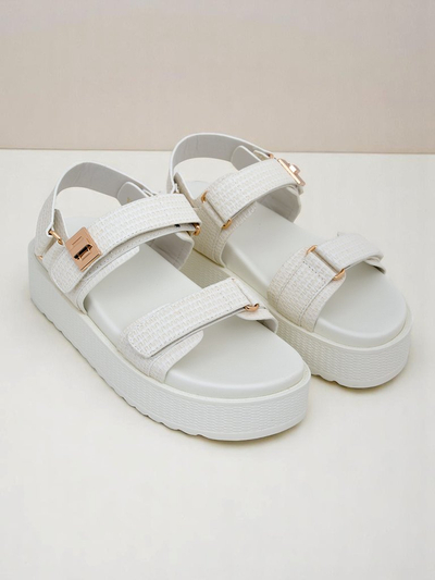 Royalfashion Kallisto – Fehér női platform szandál, ökológiai bőr