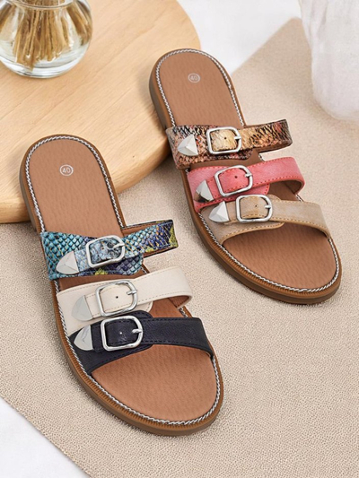 Royalfashion Női lapos talpú papucs Snake Chic