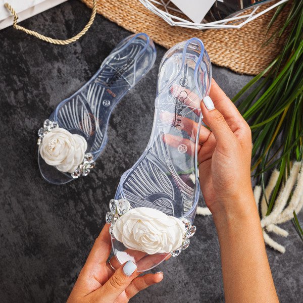 OUTLET Átlátszó melissza díszítéssel Malia - Lábbeli