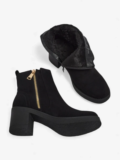 Női öko velúr vastag sarkú bokacsizma Arshena