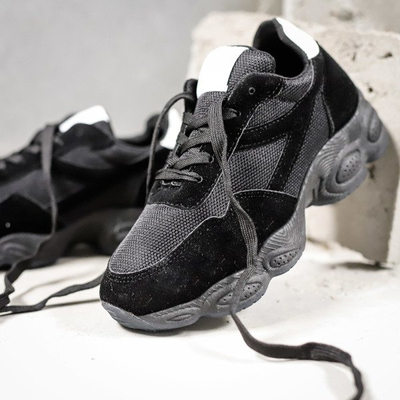 Czarne buty sportowe na wyższej podeszwie Faith - Obuwie