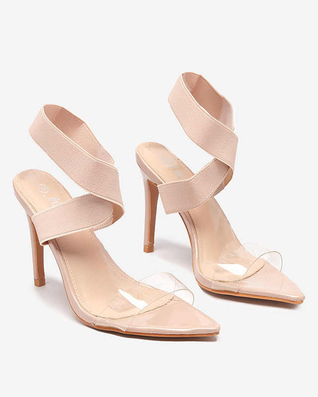 OUTLET Női tűsarkú szandál bézs Koala színben - Lábbeli