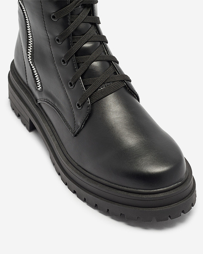 Fekete női bagger csizma lapos sarokkal Fetisa - Lábbeli