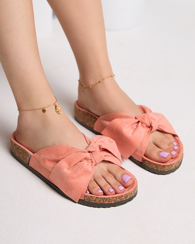 OUTLET Rózsaszín papucs Montiana masnival - Cipők