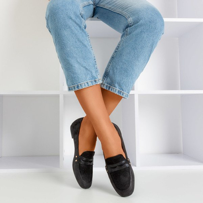 Challa fekete fényes cipők női - Lábbeli