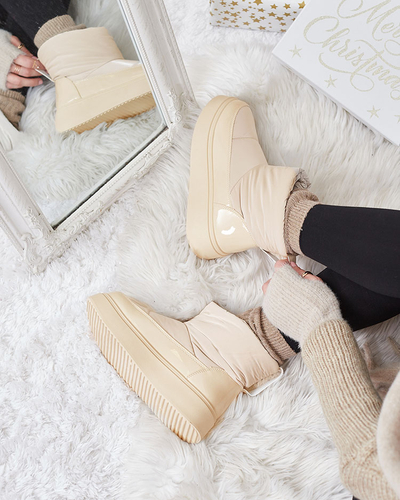 Royalfashion Beige Maderta női csúszós hócsizma